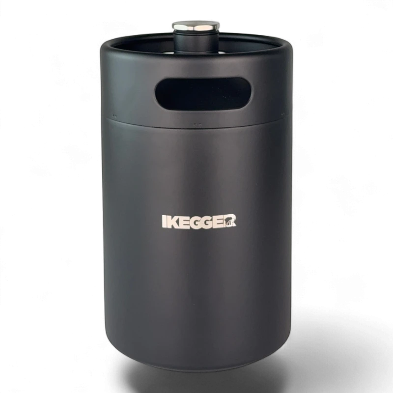 Black cylindrical device with a built-in front handle cutout and a silver top knob; brand name IKEGER visible on the front.