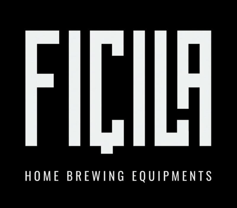 FICHA logo: large white word 'FICHA' on black, with 'HOME BREWING EQUIPMENTS' underneath.