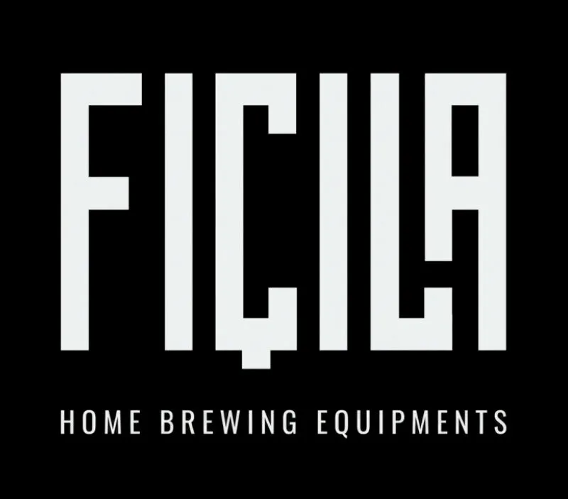 FICHA logo: large white word 'FICHA' on black, with 'HOME BREWING EQUIPMENTS' underneath.